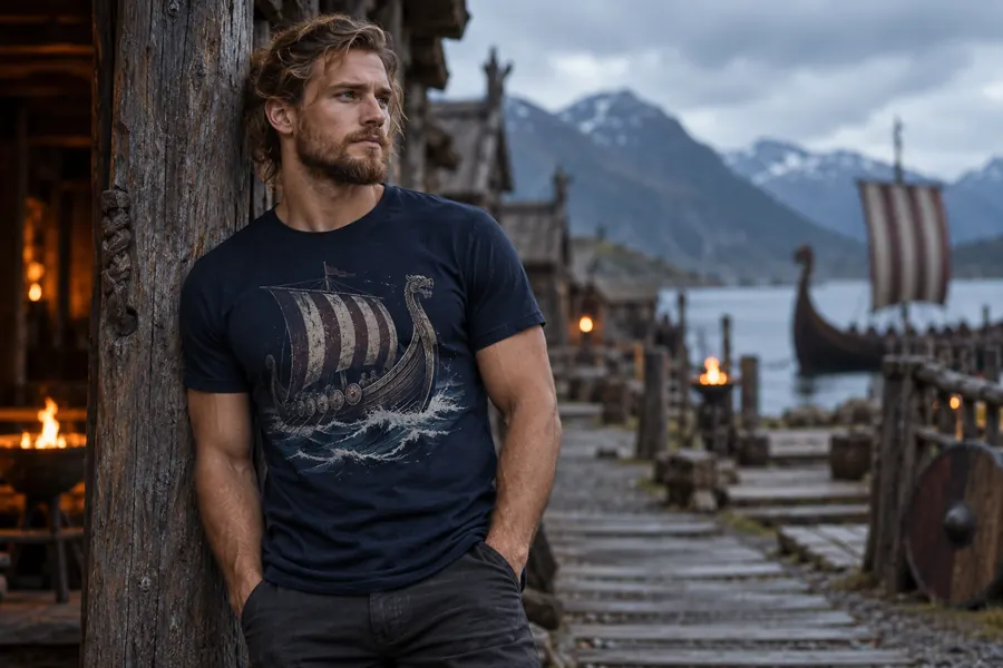 T-shirt imprimé d’un drakkar