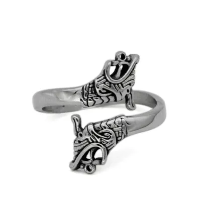 Bague Viking Tête de Drakkar