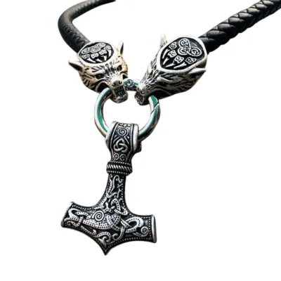 Collier loup homme
