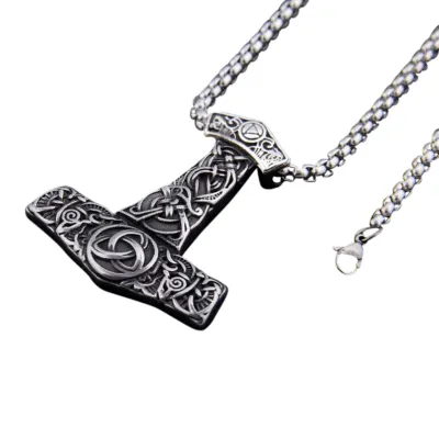 Collier viking Mjolnir & Triquetra