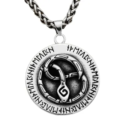 Collier Viking Serpent et Runes