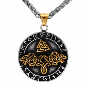 Collier Viking Valknut & Fenrir
