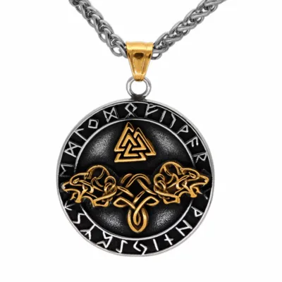 Collier Viking Valknut & Fenrir