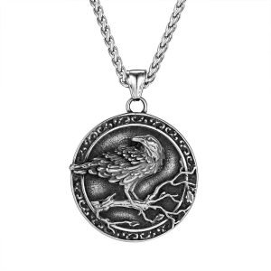 Collier Viking Corbeau Du Dieu Odin