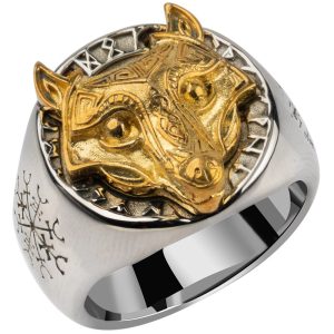 Bague Viking Loup Fenrir