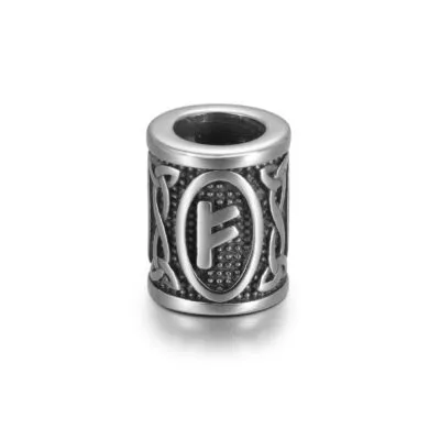 Perle en Acier Rune Fehu