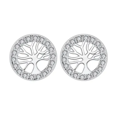 Boucles d'oreilles arbre de vie en or doré