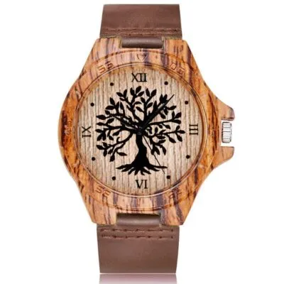Montre arbre de vie en bois