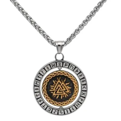 Collier Viking Valknut et Runes