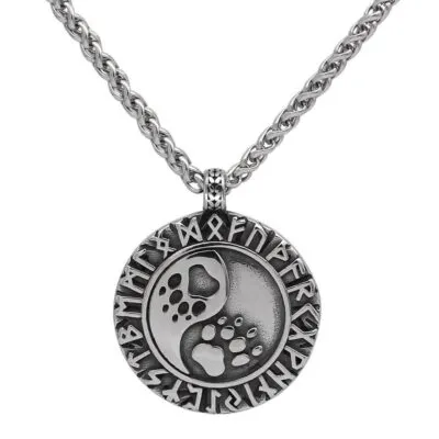 Collier Viking Pattes d'Ours et Runes