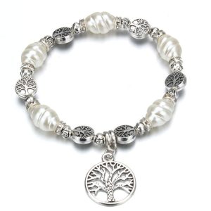 Bracelet arbre de vie en perle blanc