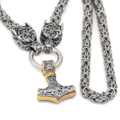 Collier Marteau de Thor et Fenrir