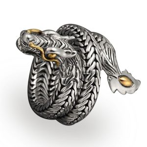 Bague Viking Serpent de Midgard