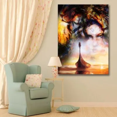 Tableau viking Drakkar & Visage