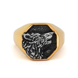 Bague Viking Gravure Loup