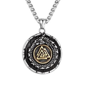 Collier Viking Serpent Et Valknut