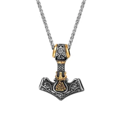 Collier Marteau de Thor et Valknut