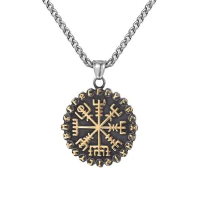 Collier Viking Runes et Vegvisir