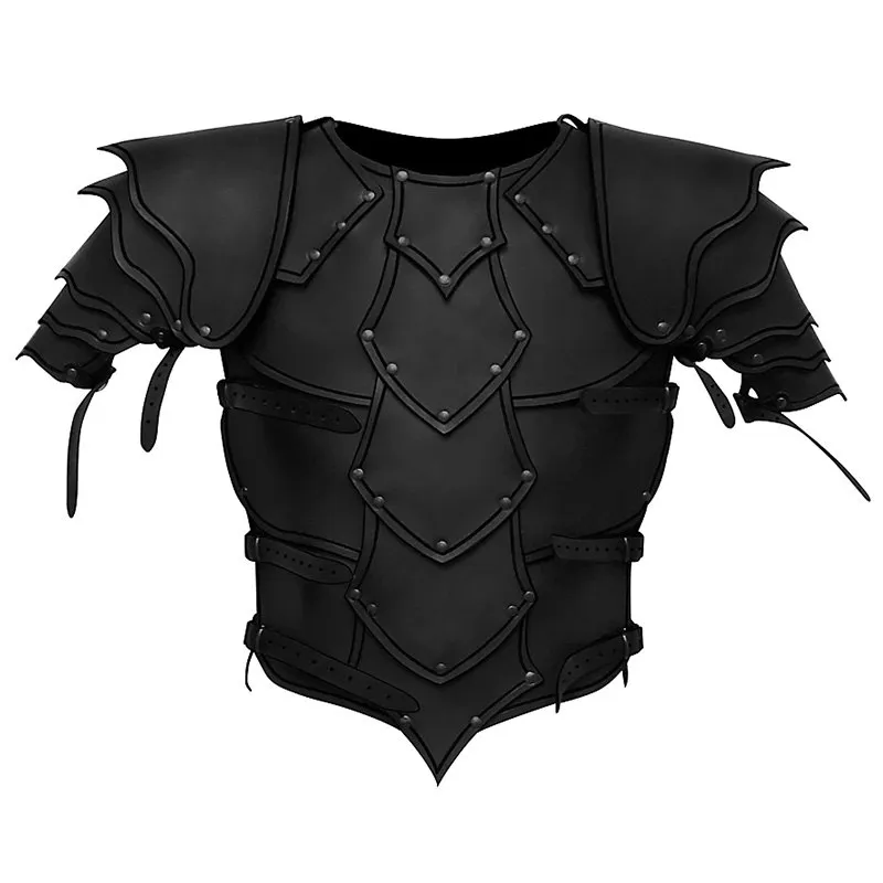 Armure viking en cuir PU à épaulières et rivets : photo 2