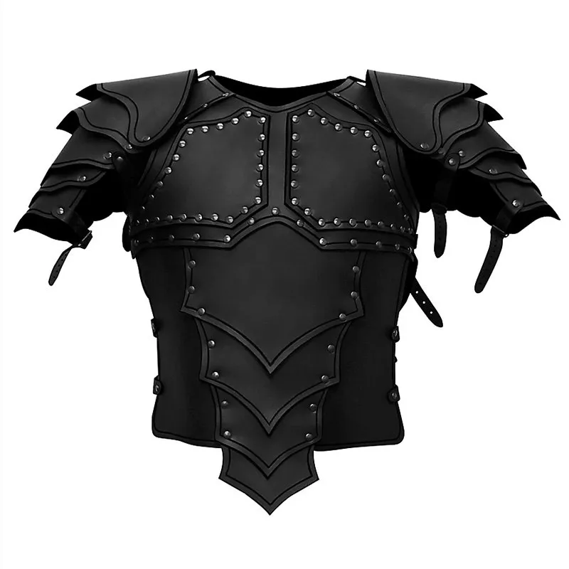Armure viking en cuir PU à épaulières et rivets : photo 3