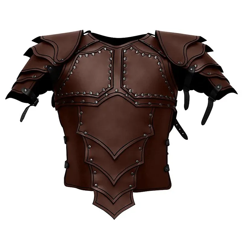 Armure viking en cuir PU à épaulières et rivets : photo 4
